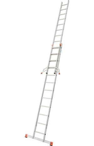 Monto Fabilo Sprossen-SchiebeLeiter, zweiteilig - Alu - Arbeitshöhe 6.75 m - 2 x 12 Sprossen