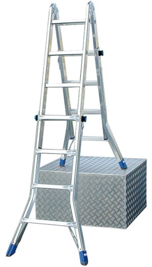 Stabilo® Professional Sprossen-Gelenk-TeleskopLeiter - Alu - Arbeitshöhen 3.00 m bis 6.05 m - 4 x 5 Sprossen