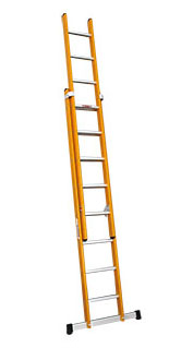 GFK-Schiebeleiter Typ 115, 2-teilig - 2 x 14 Sprossen / Länge 7.51 m