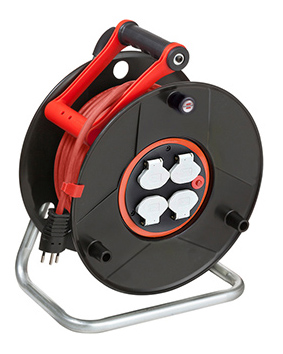 Kabeltrommel Garant ST mit Bretec, IP20 - Ø 290 mm / 50 m / 3 x 1.5 mm² / 230 V - rot