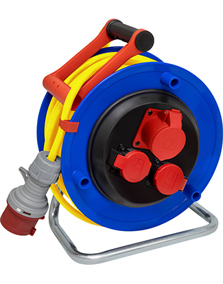 Kabeltrommel BAT ST 290, IP55, 2 Steckdosen T25, Stecker CEE - Ø 290 mm, 25 m, 5 x 1.5 mm², 400 V - Bremaxx