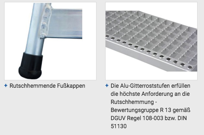 Stabilo Professional MontageTritt mit Gitterroststufen, Aluminium - Arbeitshöhe 2.20 m - 1 x 1 Stufe – Bild 5