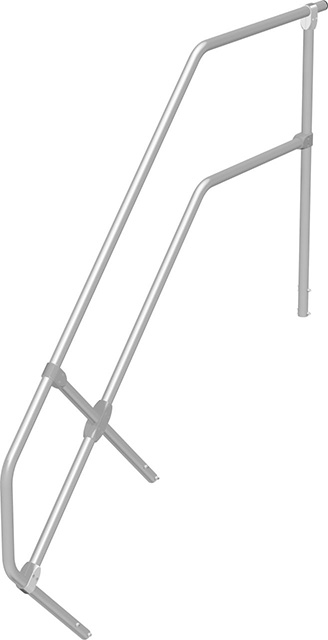 Stabilo® Zweiter Handlauf für Treppe mit Plattform - Neigung 45° - 10 Stufen