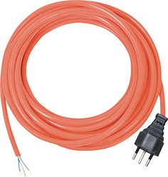 Anschlusskabel Bremaxx®-PUR mit Stecker 3-polig, IP20 - 5 m / 3 x 1.0 mm² / 230 V - orange
