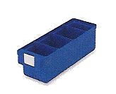 Lagerkästen Kunststoff, - blau - Typ 30093.2 - LxBxH 300x93x83 mm, 4-fach unterteilbar
