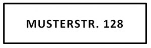 Schriftzug, Strassenangabe oder individueller Text