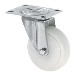 Lenkrolle aus Polyamid weiss 200 mm ohne Bremse für 600-1100 l Container