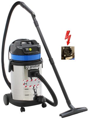 Proton Industriesauger MEC 1/33 H TC (trocken), Saugvolumen 210 m³/h, Fassungsvermögen 33 l, 1000-1200 W mit Hepa-Filter & Synchronsteckdose 230 V
