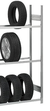 Orion Plus Reifenregal Anbauregal - HxLxT 2500x1000x400 mm - verzinkt