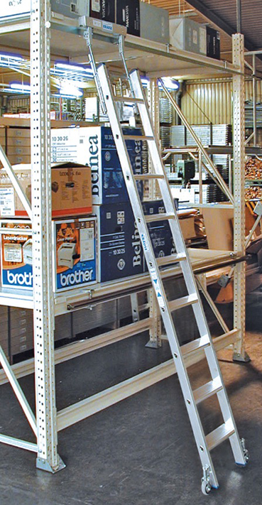 Stabilo® Professional Stufen-RegalLeiter Rundrohr-Schienenanlage - Alu - Arbeitshöhe 4.10 m - 1 x 12 Stufen – Bild 5