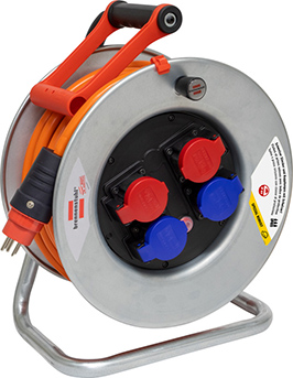 Kabeltrommel Garant SK 320, IP55, 2 Steckdosen T15, 2 Steckdosen T13, Stecker T15 - Ø 320 mm, 25 m, 5 x 1.5 mm², 230/400 V, Bremaxx