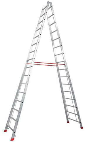 Stabilo® Professional Sprossen-DoppelLeiter - Alu - Arbeitshöhe 5.75 m - 2 x 16 Sprossen