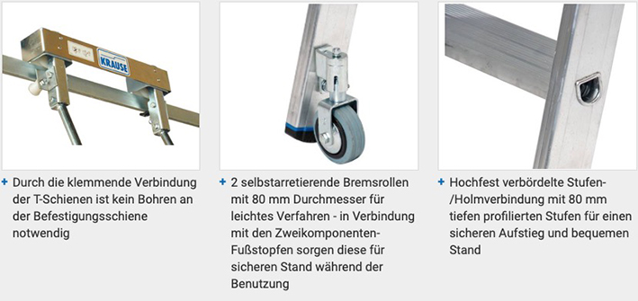 Stabilo® Professional Stufen-RegalLeiter T-Schienenanlage - Alu - Arbeitshöhe 4.30 m - 1 x 13 Stufen – Bild 4