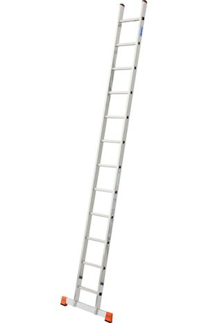 Monto® Sibilo® Sprossen-AnlegeLeiter, einteilig - Alu - Arbeitshöhe 4.40 m - 1 x 12 Sprossen