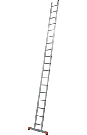 Monto® Sibilo® Sprossen-AnlegeLeiter, einteilig - Alu - Arbeitshöhe 6.05 m - 1 x 18 Sprossen