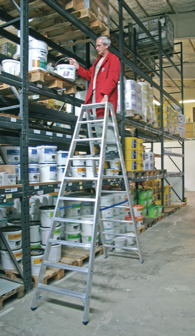 Stabilo® Professional Stufen-DoppelLeiter - Alu - Arbeitshöhe 3.20 m - 2 x 7 Stufen – Bild 6