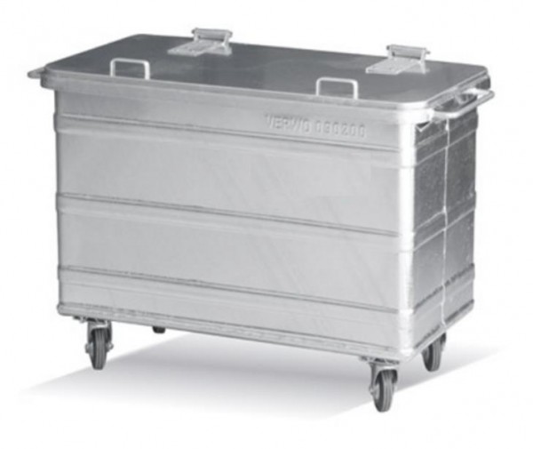 400 Liter Stahlcontainer, 4 Lenkrollen mit einer Bremse – Bild 2
