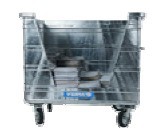 800 Liter Stahlcontainer für Papier/Karton mit V-Öffnung (ohne Deckel)