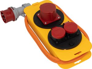 Stromstation K35, IP44/IP55, Steckdosen 1 x CEE / 2 x T25, Stecker CEE, Bremaxx - 2 m / 5 x 1.5 mm² - 230/400 V, 16 A