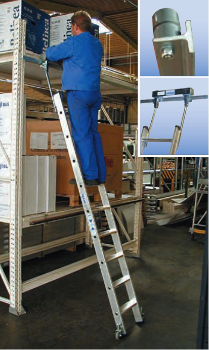 Stabilo® Professional Stufen-RegalLeiter T-Schienenanlage - Alu - Arbeitshöhe 4.10 m - 1 x 12 Stufen – Bild 5