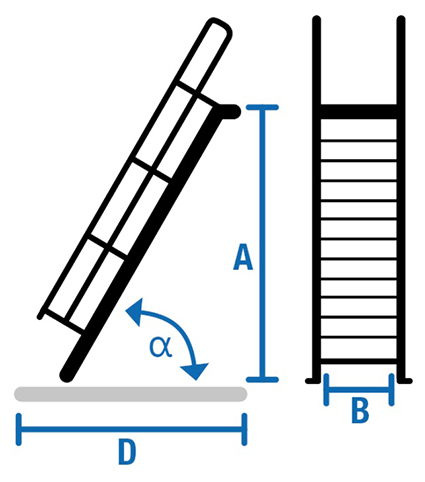 Stabilo® Treppe - Neigung 60° - Stufenbreite 100 cm - Höhe 3.25-3.50 m - 1 x 14 Stufen – Bild 2