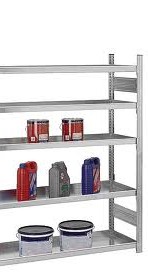 Wannenboden-Anbauregal HxLxT 2000x1000x400 mm - verzinkt