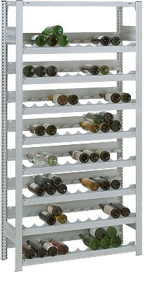 Weinregal-Grundregal - ORION PLUS - HxLxT 1750x1000x300 mm - Lichtgrau