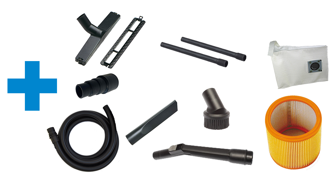 Proton Industriesauger MEC 1/33 H TC (trocken), Saugvolumen 210 m³/h, Fassungsvermögen 33 l, 1000-1200 W mit Hepa-Filter & Synchronsteckdose 230 V – Bild 2