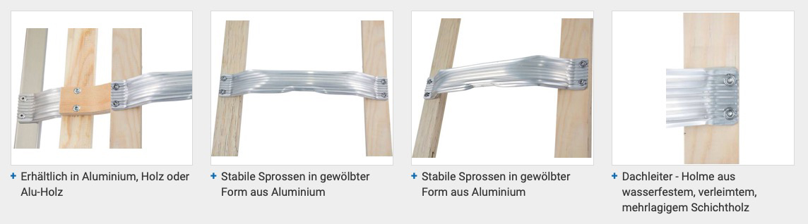Stabilo Professional Dachleiter - Aluminium/Holz - Länge 5.05 m - 18 Sprossen – Bild 3