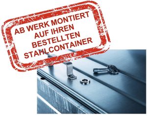 Dreikantschloss für Stahlcontainer inkl. 1 Schlüssel - montiert