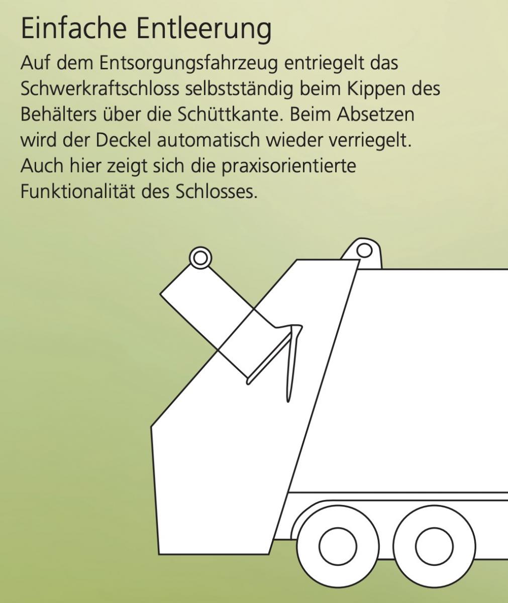 Automatik-Kippschloss für Vierrad-Container inkl. 2 Schlüssel - lose geliefert – Bild 4