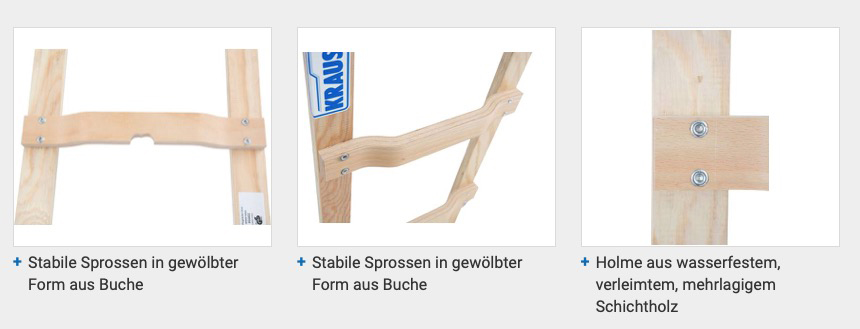 Stabilo Professional Dachleiter - Holz - Länge 5.05 m - 18 Sprossen – Bild 3