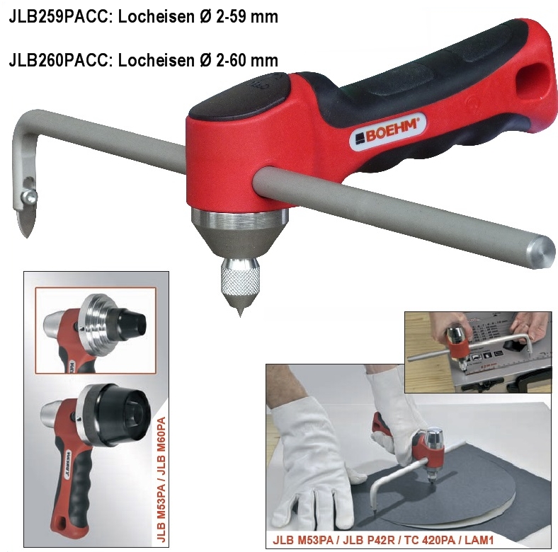 BOEHM JLB259PACC Locheisensatz Ø 2-59 mm + JLB-M53PA + JLB-M60PA + JLB-P42R + TC-420PA + 2xLAM-1 im Metallkoffer – Bild 5
