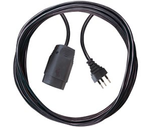 Verlängerungskabel 3-polig IP20, Stecker T12, Kupplung T13 - Länge 1 m / 3 x 1.0 mm² / 230 V / 10 A - schwarz - VE = 5 Stück