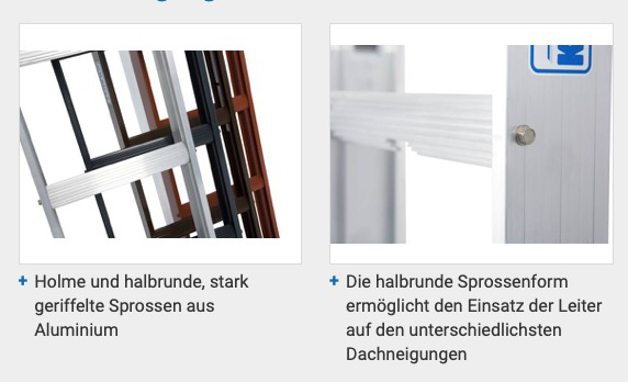 Kaminkehrerleiter Stabilo Professional - Aluminium, natur - Leiterlänge 2.80 m - 10 Sprossen – Bild 3