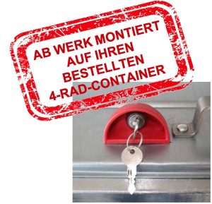 Automatik-Kippschloss für Vierrad-Container – montiert