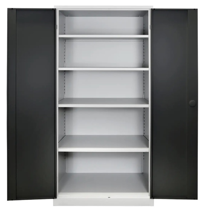 METEC Flügeltürschrank H1950xB920xT500 mm Lichtgrau/Anthrazitgrau – Bild 3