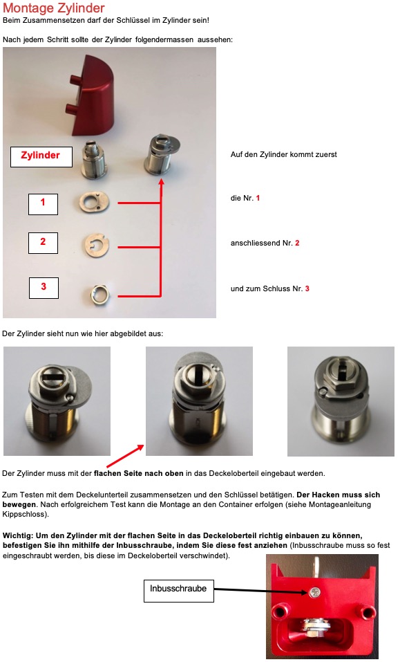 Automatik-Kippschloss für Kunststoffbehälter KABA/KESO/SEA-Zylinder - lose geliefert – Bild 3