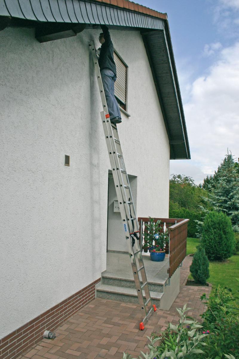 Monto® Dubilo® Sprossen-MehrzweckLeiter, zweiteilig - Alu - Arbeitshöhen 3.65 m bis 5.25 m - 2 x 9 Sprossen – Bild 3