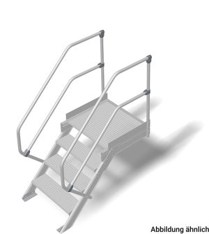 Stabilo® Treppe mit Plattform - Neigung 60° - Stufenbreite 60 cm - Höhe 0.75-1.00 m - 1 x 4 Stufen