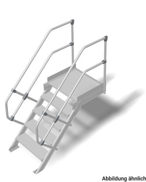 Stabilo® Treppe mit Plattform - Neigung 60° - Stufenbreite 100 cm - Höhe 1.00-1.25 m - 1 x 5 Stufen