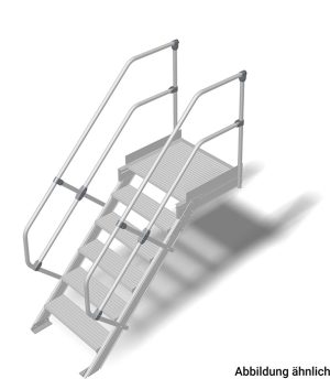 Stabilo® Treppe mit Plattform - Neigung 60° - Stufenbreite 60 cm - Höhe 1.25-1.50 m - 1 x 6 Stufen