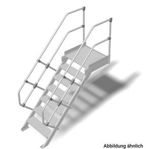 Stabilo® Treppe mit Plattform - Neigung 45° - Stufenbreite 100 cm - Höhe 1.29-1.51 m - 1 x 7 Stufen