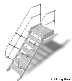 Stabilo® Treppe mit Plattform - Neigung 60° - Stufenbreite 60 cm - Höhe 1.50-1.75 m - 1 x 7 Stufen