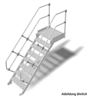 Stabilo® Treppe mit Plattform - Neigung 60° - Stufenbreite 100 cm - Höhe 1.75-2.00 m - 1 x 8 Stufen
