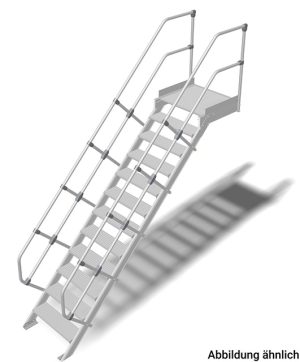 Stabilo® Treppe mit Plattform - Neigung 60° - Stufenbreite 60 cm - Höhe 2.75-3.00 m - 1 x 12 Stufen