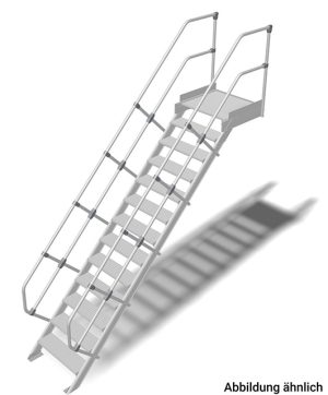 Stabilo® Treppe mit Plattform - Neigung 60° - Stufenbreite 60 cm - Höhe 3.00-3.25 m - 1 x 13 Stufen