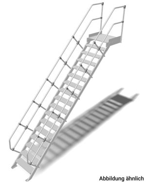 Stabilo® Treppe mit Plattform - Neigung 60° - Stufenbreite 80 cm - Höhe 4.00-4.25 m - 1 x 17 Stufen