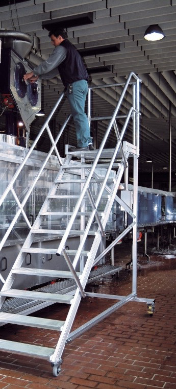 Stabilo® Treppe mit Plattform, fahrbar - Neigung 60° - Stufenbreite 100 cm - Höhe 3.25-3.50 m - 1 x 14 Stufen – Bild 4