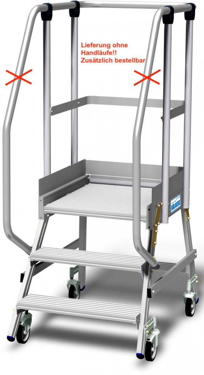 Stabilo® PodestLeiter fahrbar - einseitig begehbar - Plattformgeländer 1.10 m - Fussleiste 15 cm - Arbeitshöhe 2.70 m - 1 x 3 Stufen – Bild 5
